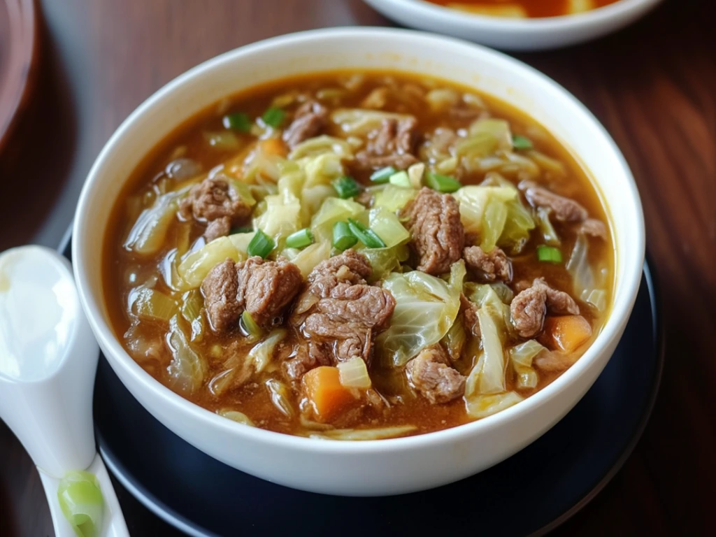 Spicy Beef & Cabbage Soup