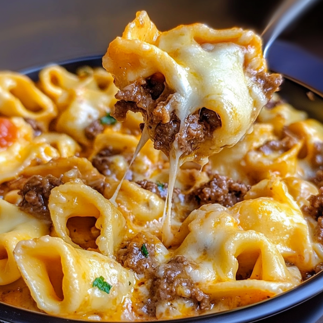Cheesesteak Tortellini in a Rich Provolone Sauce