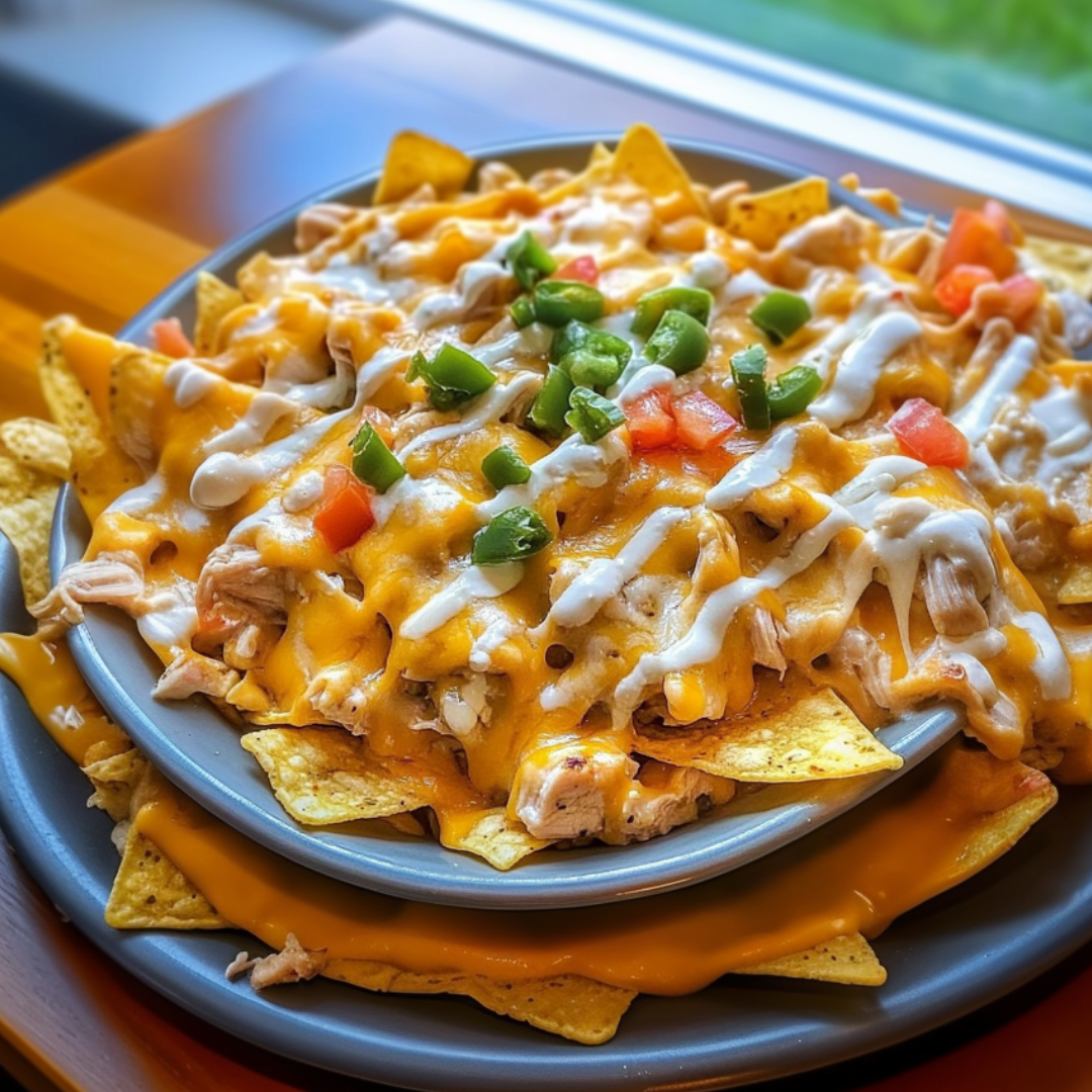 Crockpot Creamy Chicken Nachos