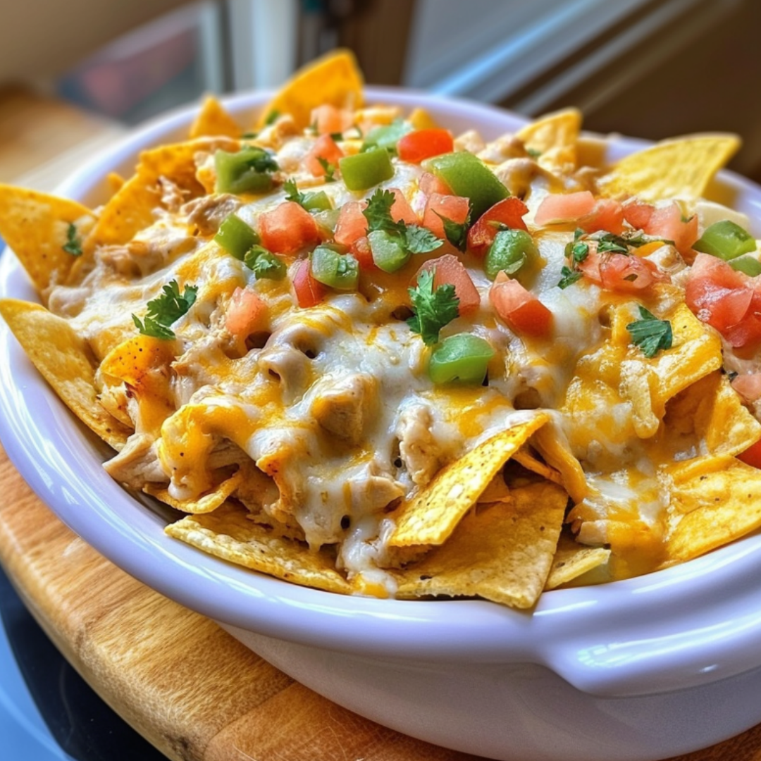 Crockpot Creamy Chicken Nachos