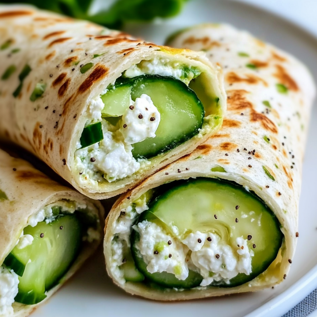 Bagel Cucumber Cottage Cheese Wraps