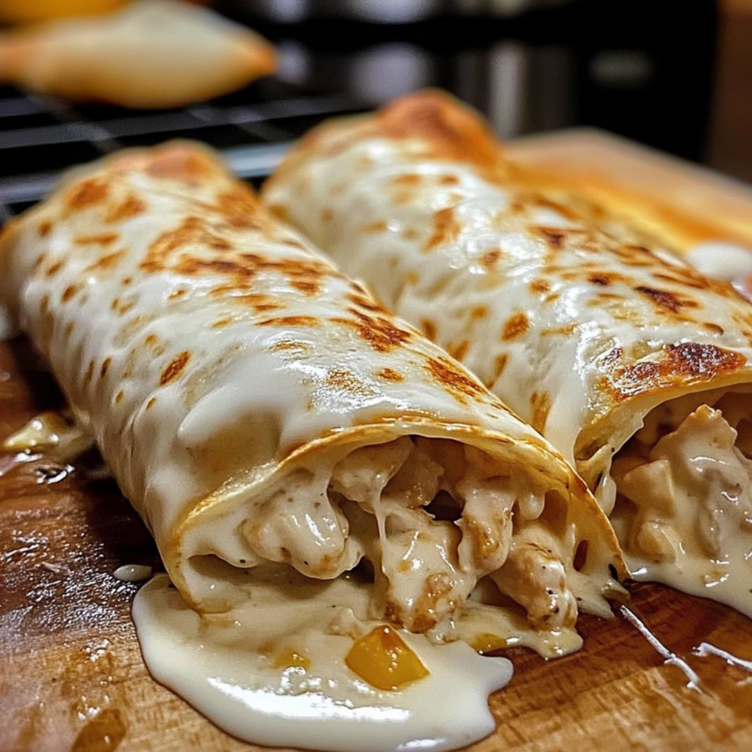 Cheesy Chicken Alfredo Wraps