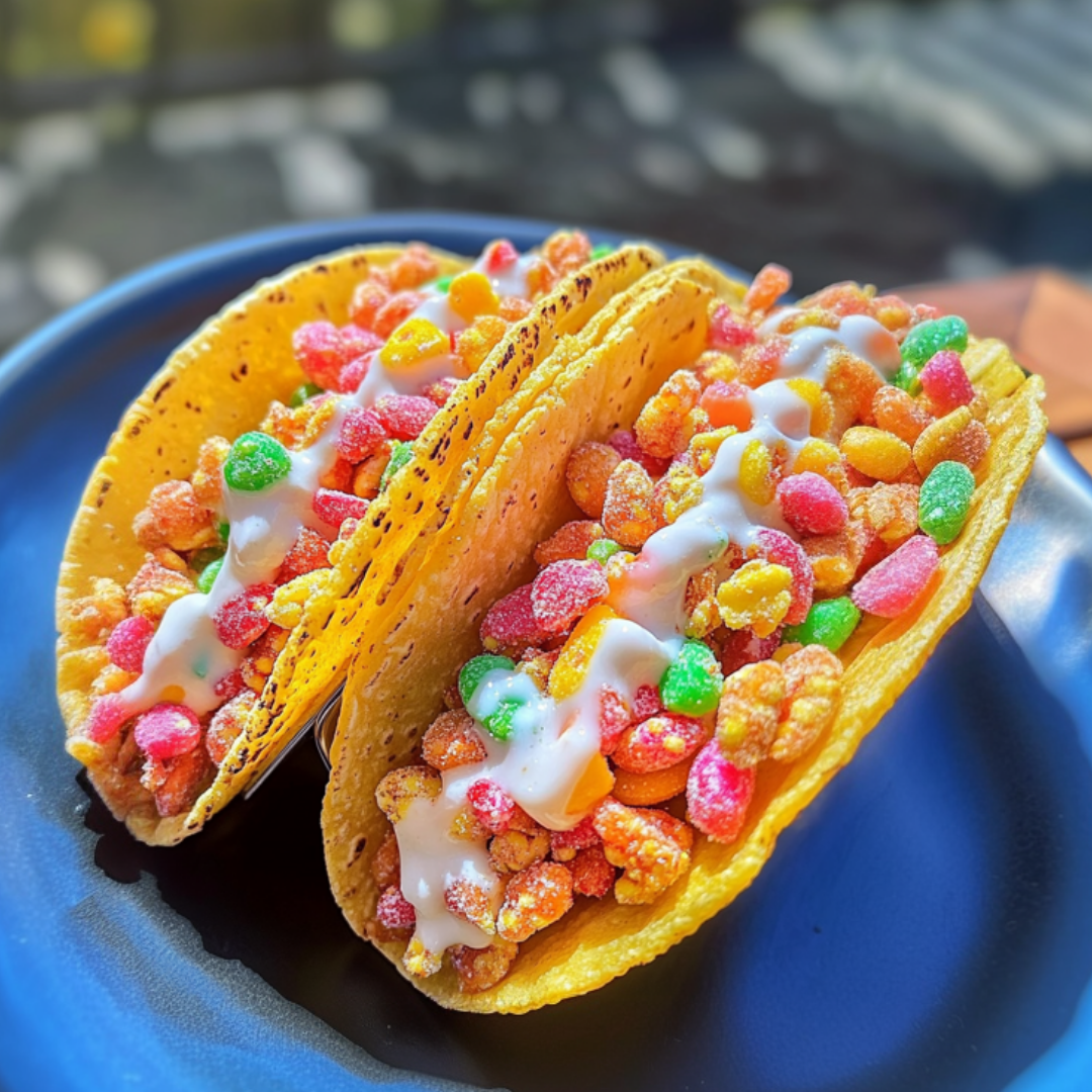Fruity Pebbles Cheesecake Tacos