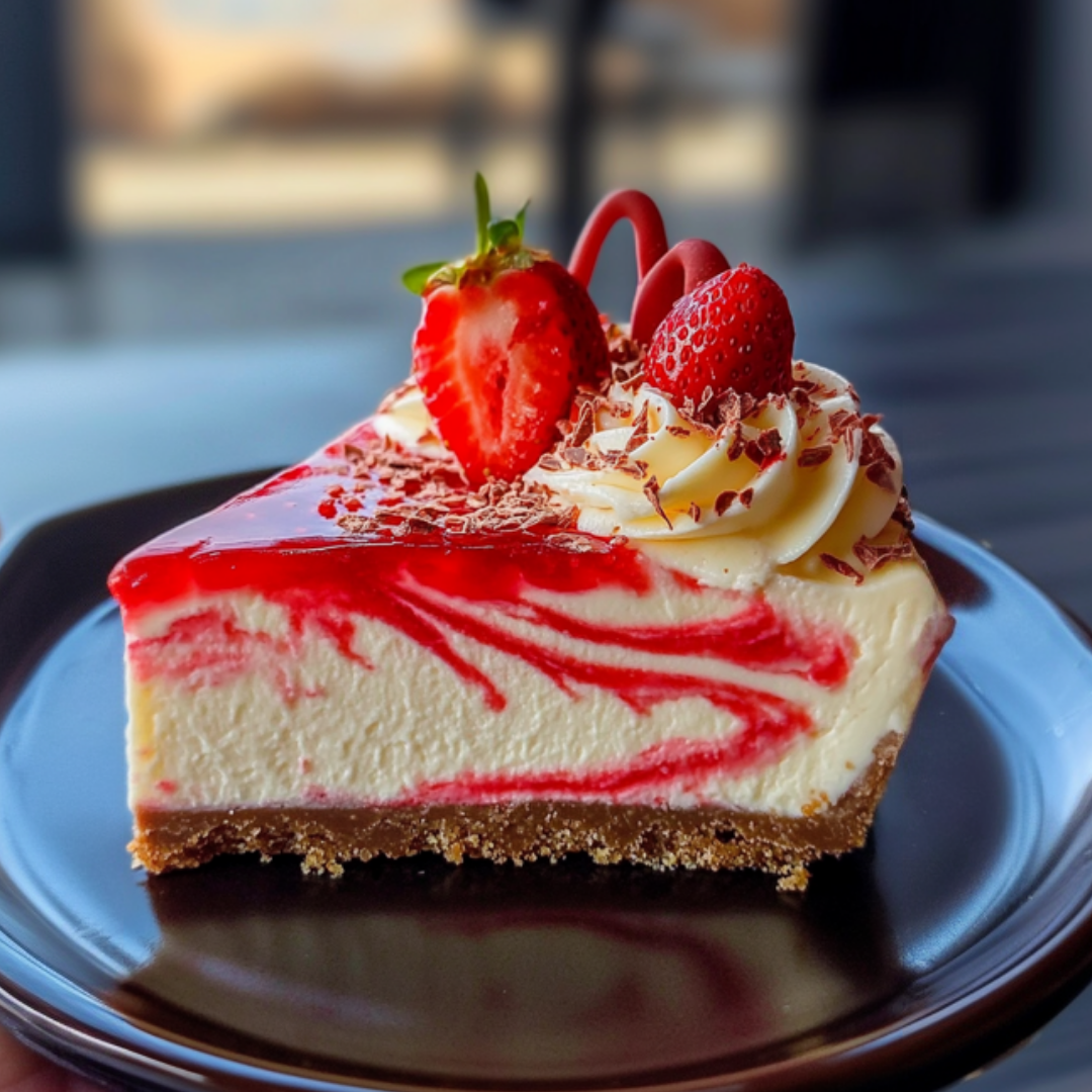 White Chocolate Strawberry Cheesecake