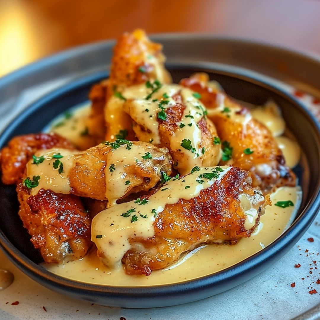 Creamy Alfredo Chicken Wings