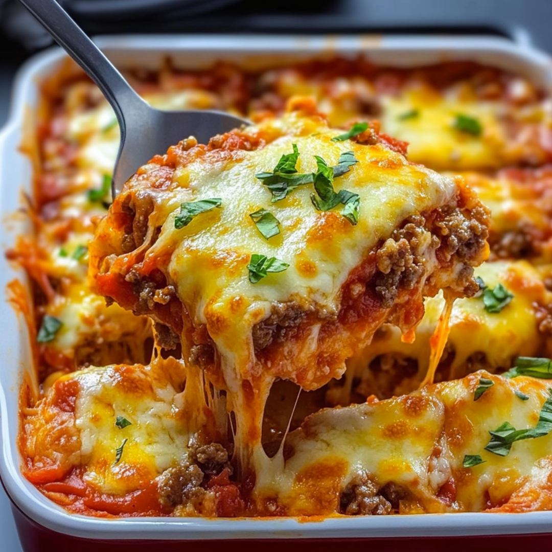 Cheesy Beef Pizza Casserole
