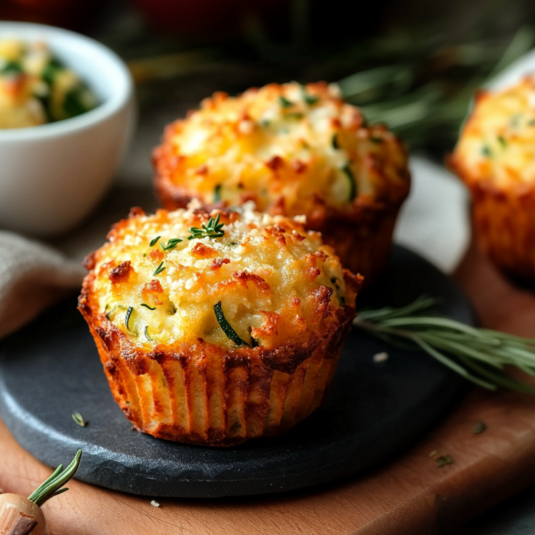 Crispy Parmesan Zucchini Potato Muffins