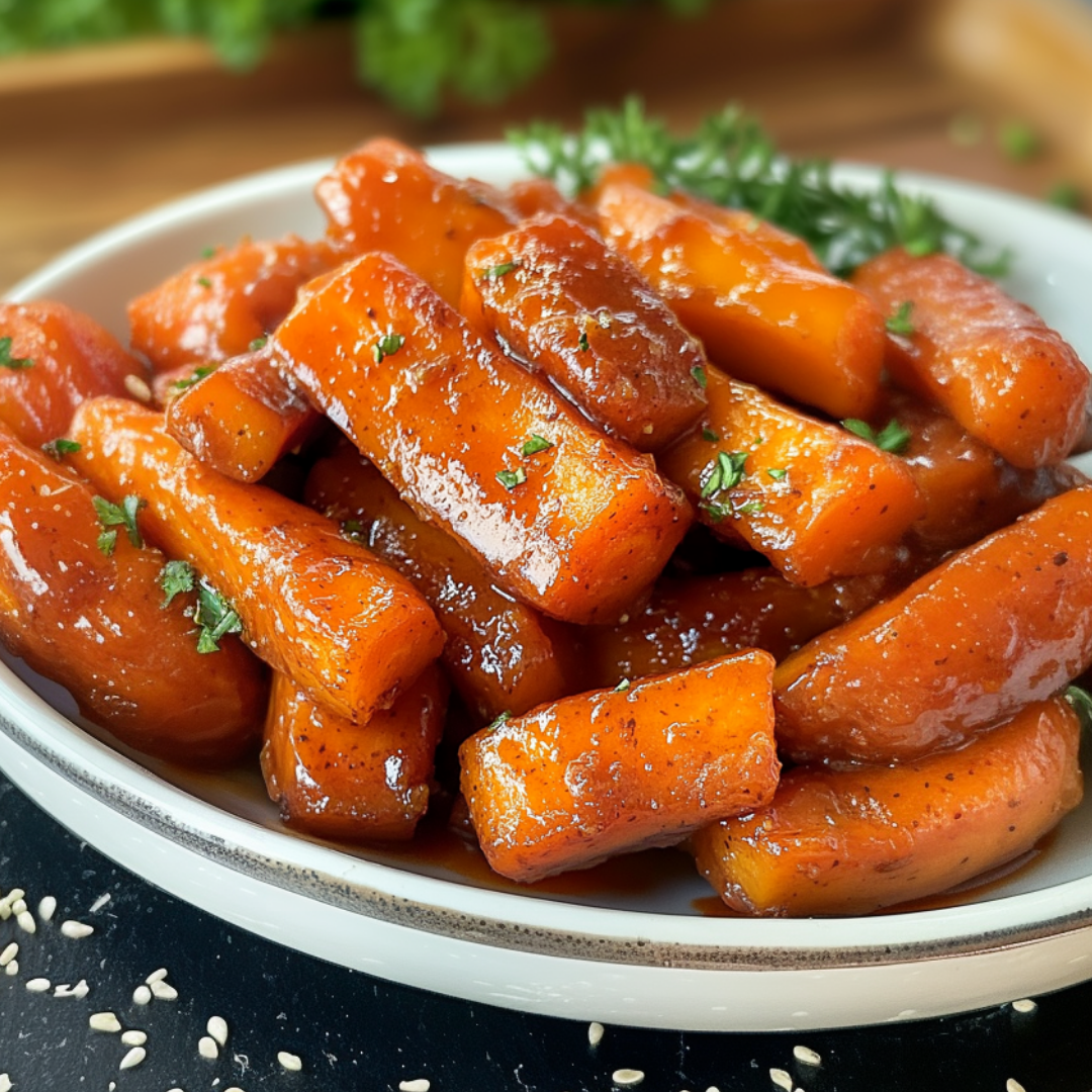 Crockpot Honey Maple Glazed Carrots