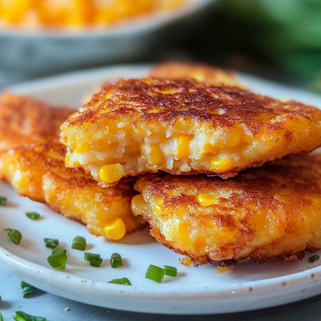 Crispy Cheddar Corn Potato Fritters