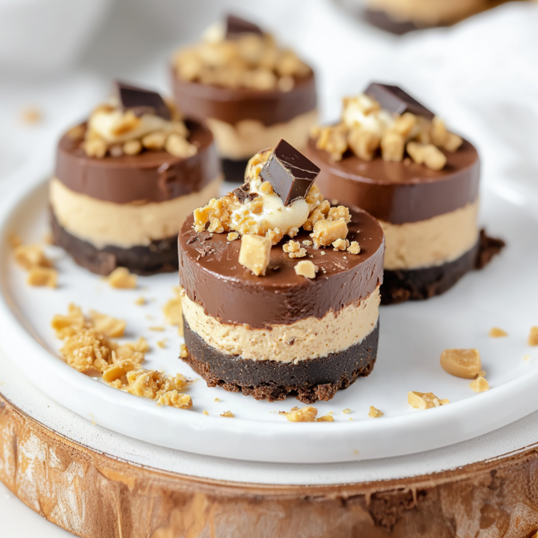 Chocolate Peanut Butter Mini Cheesecakes