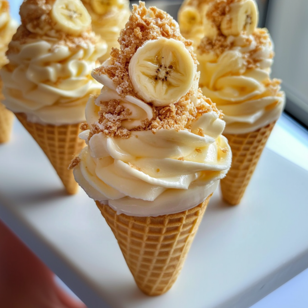 Banana Pudding Cheesecake Cones