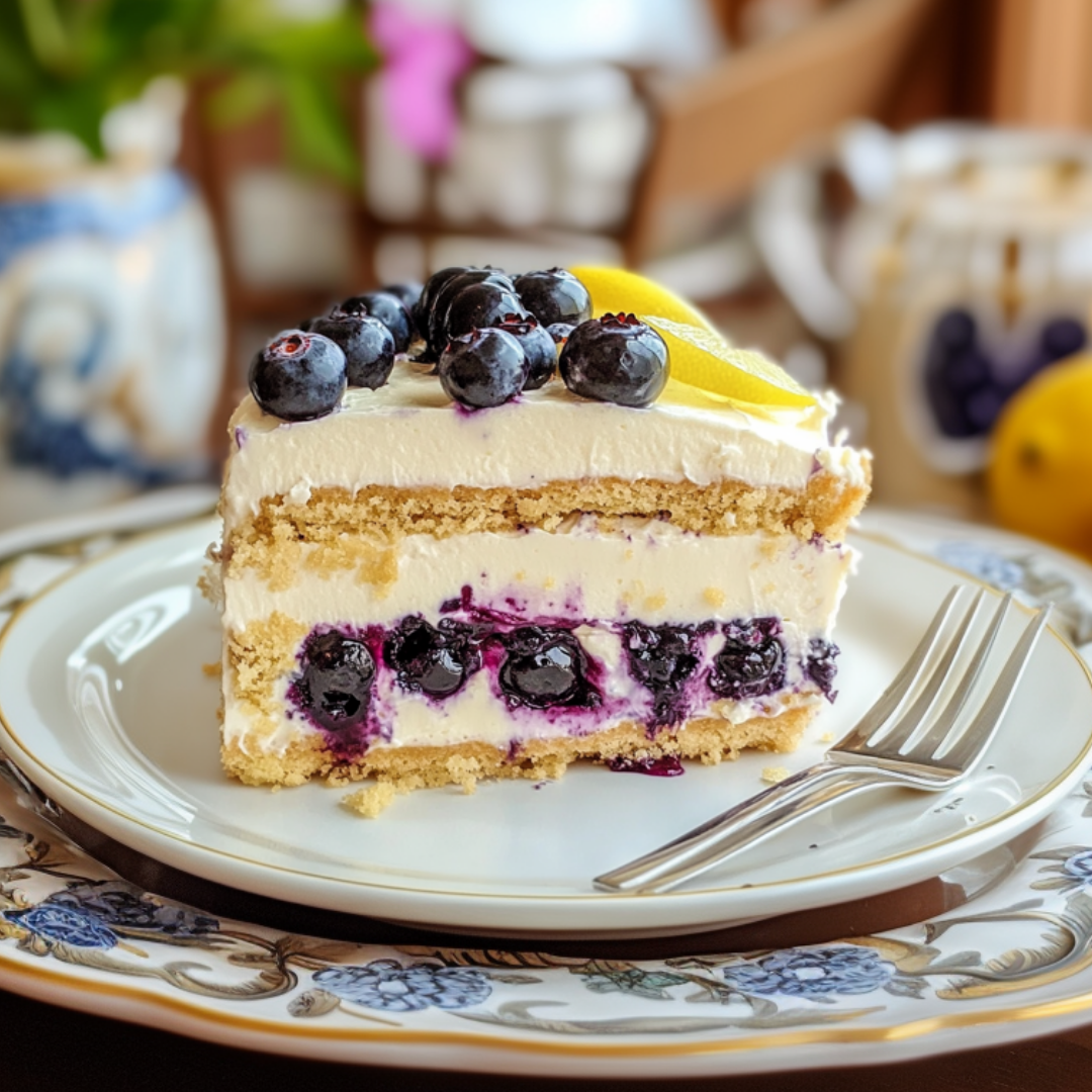 Lemon Blueberry Icebox Cake