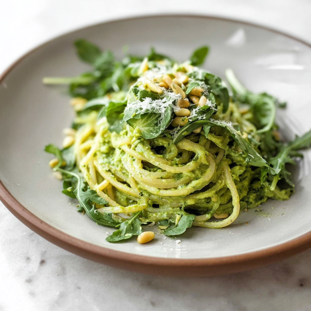 Avocado Pasta with Lemon and Arugula