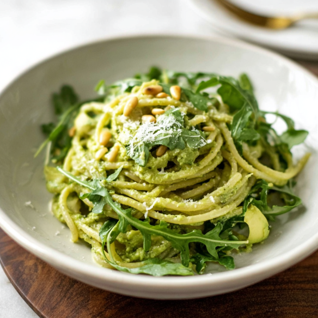 Avocado Pasta with Lemon and Arugula