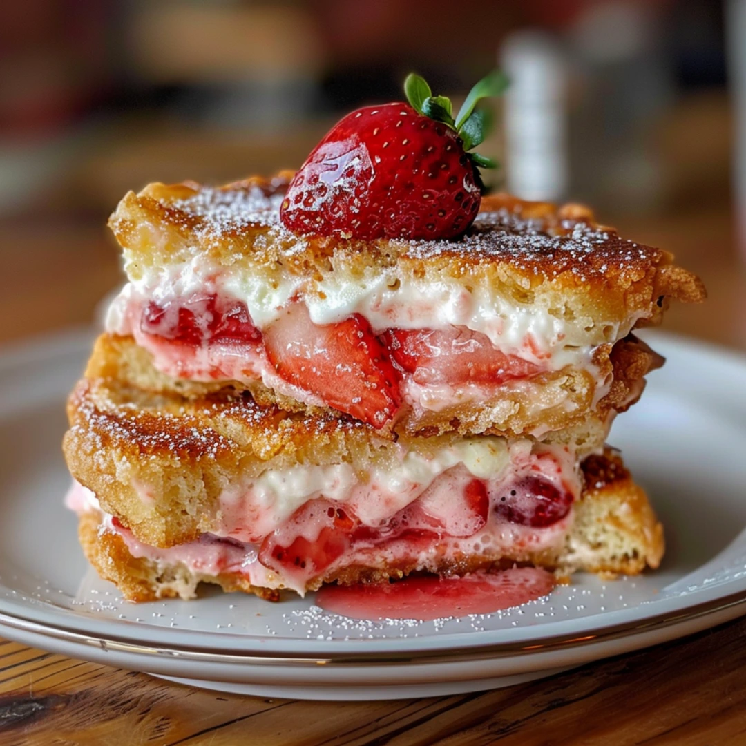 Fried Strawberry Cheesecake Sandwiches