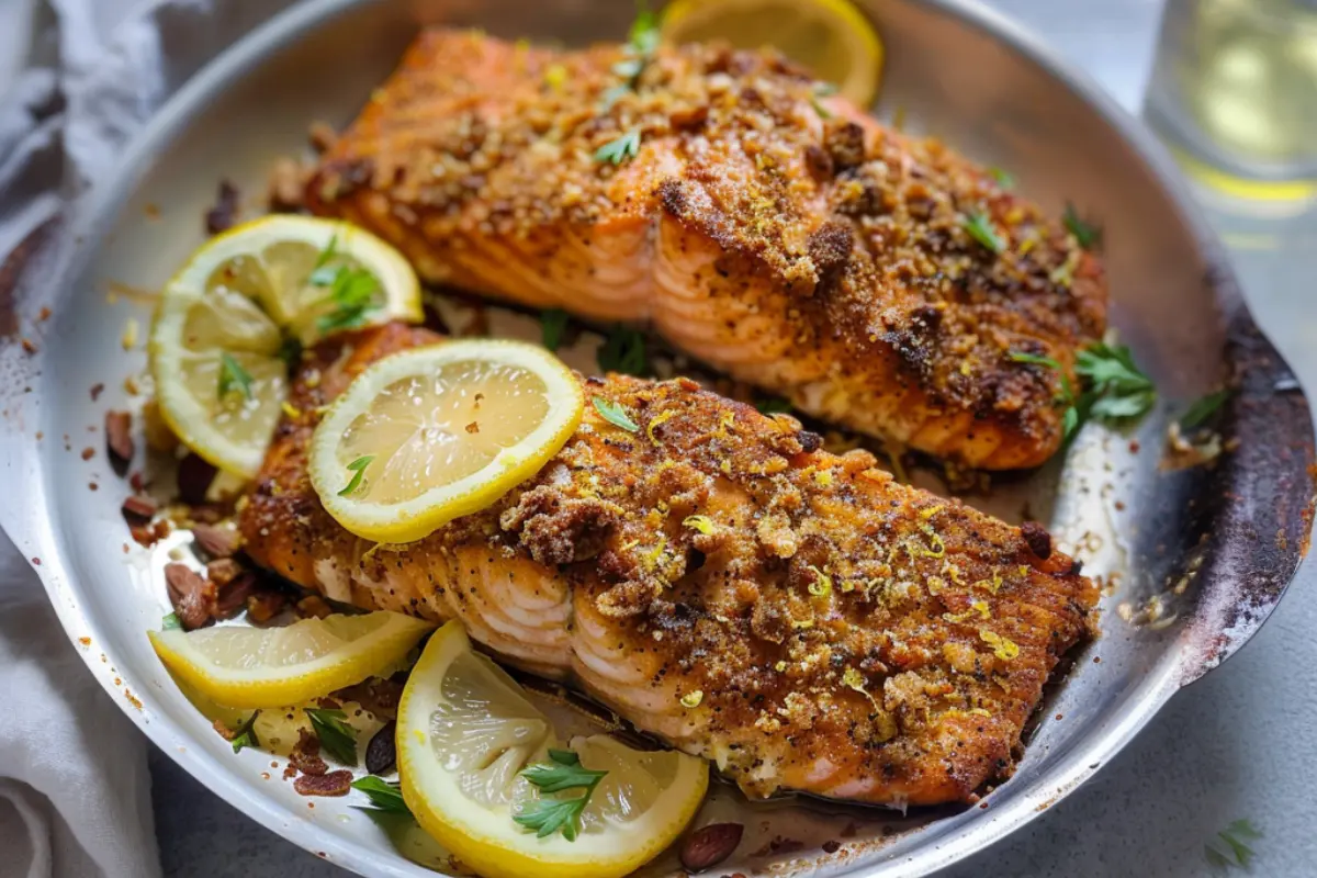 Lemon Almond Crusted Salmon